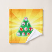 Weihnachtssymbole Badhandtuch Set (Waschlappen)