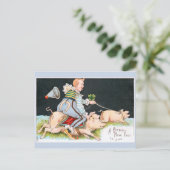 Weihnachtssymbole für Clowns, Schweine und viel Gl Postkarte (Stehend Vorderseite)