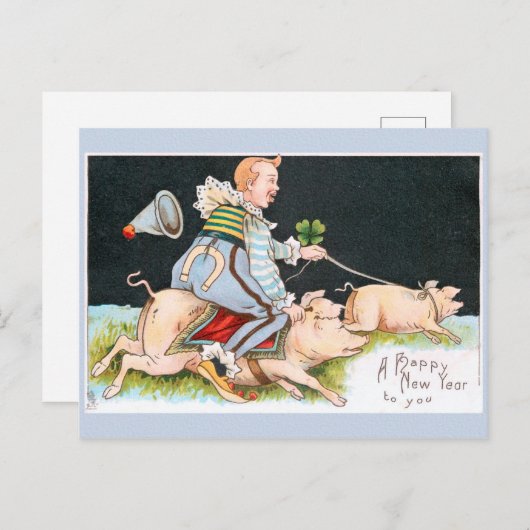 Weihnachtssymbole für Clowns, Schweine und viel Gl Postkarte (Vorne/Hinten)