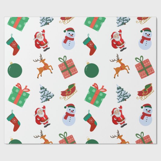 Weihnachtssymbole Geschenkpapier (Flach)