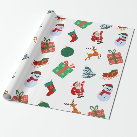 Weihnachtssymbole Geschenkpapier (Ungerollt)