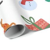 Weihnachtssymbole Geschenkpapier (Rolleneckpunkt)
