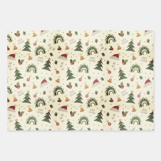 Weihnachtssymbole Geschenkpapier Set (Vorderseite 2)