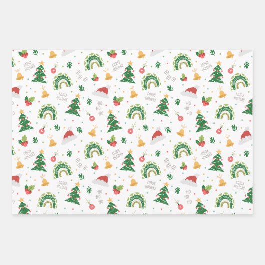 Weihnachtssymbole Geschenkpapier Set (Vorderseite)