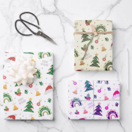 Weihnachtssymbole Geschenkpapier Set