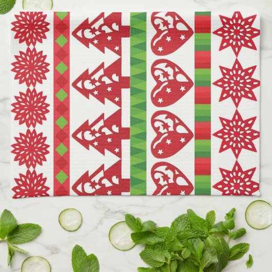 WeihnachtsSymbole Geschirrtuch (Gefaltet)