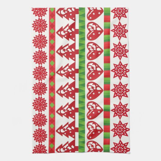 WeihnachtsSymbole Geschirrtuch (Vertikal)