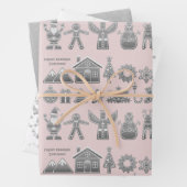 Weihnachtssymbole Glitzer Silber Geschenkpapier Set (Beispiel)