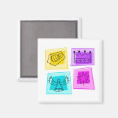 Weihnachtssymbole Magnet (Vorderseite/Rückseite)