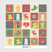 Weihnachtssymbole Medley Art Thunder_Cove Aufkleber (Blatt)