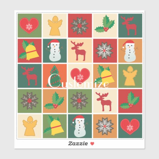 Weihnachtssymbole Medley Art Thunder_Cove Aufkleber (Blatt)