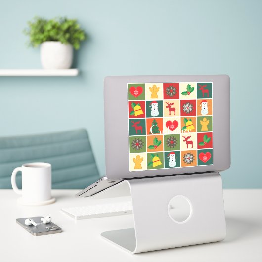 Weihnachtssymbole Medley Art Thunder_Cove Aufkleber (Laptop auf Schreibtisch)
