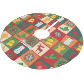 Weihnachtssymbole Medley Art Thunder_Cove Polyester Weihnachtsbaumdecke (Schrägansicht)