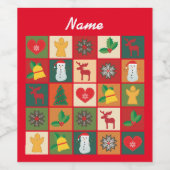 Weihnachtssymbole Medley Art Thunder_Cove Weinetikett (Einzelnes Label)