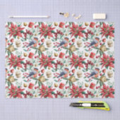 Weihnachtssymbole mit Poinsettia mit Red Robin Seidenpapier (Handwerk)