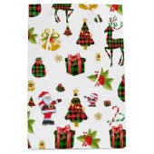 Weihnachtssymbole Muster Mittlere Geschenktüte (Vorderseite)