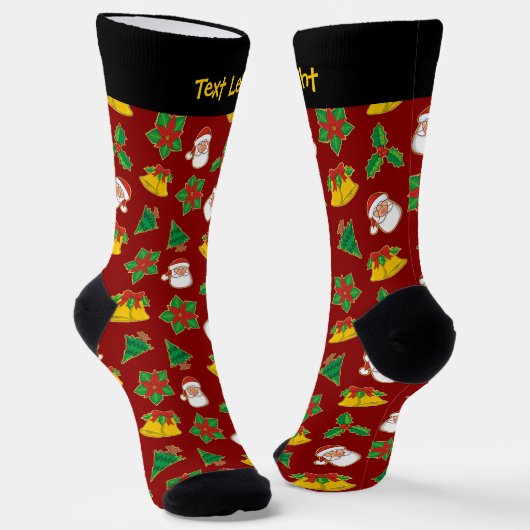Weihnachtssymbole Muster Socken (Gewinkelt)