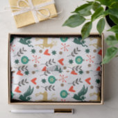 Weihnachtssymbole Muster Traditionelle Farben Seidenpapier (Geschenk)