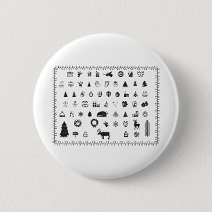 Weihnachtssymbole Ornamente Perlen Balls Poinsetti Button