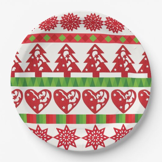 WeihnachtsSymbole Pappteller (Vorderseite)
