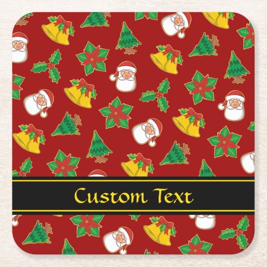 Weihnachtssymbole Rechteckiger Pappuntersetzer (Vorderseite)