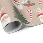 Weihnachtssymbole Retromuster Geschenkpapier (Rolleneckpunkt)