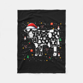 Weihnachtssymbole Santa Cow Niedlich Form Matching Fleecedecke