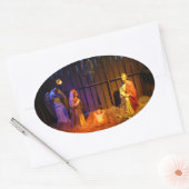 Weihnachtsszenario in Washington DC Ovaler Aufkleber (Umschlag)