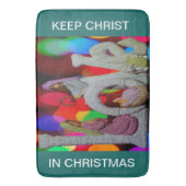 Weihnachtsszenario mit Liebe der Krippe Badematte (Vorderseite Vertikal)