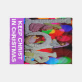 Weihnachtsszenario mit Liebe der Krippe Fleecedecke (Vorderseite (Horizontal))