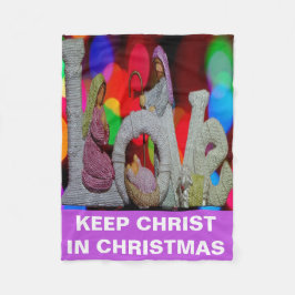 Weihnachtsszenario mit Liebe der Krippe Fleecedecke