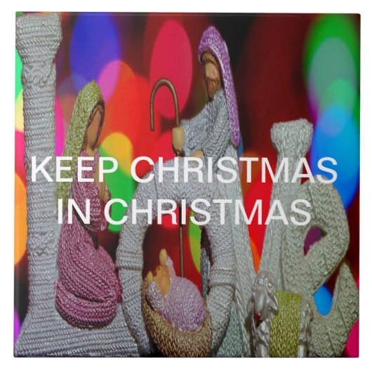 Weihnachtsszenario mit Liebe der Krippe Fliese (Vorderseite)