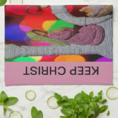 Weihnachtsszenario mit Liebe der Krippe Küchentuch (Gefaltet)