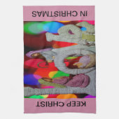 Weihnachtsszenario mit Liebe der Krippe Küchentuch (Vertikal)