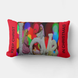 Weihnachtsszenario mit Liebe der Krippe Lendenkissen