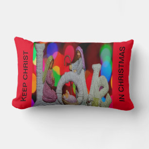 Weihnachtsszenario mit Liebe der Krippe Lendenkissen