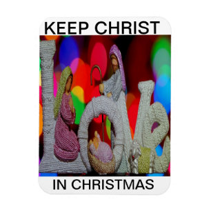 Weihnachtsszenario mit Liebe der Krippe Magnet