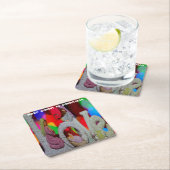 Weihnachtsszenario mit Liebe der Krippe Rechteckiger Pappuntersetzer (Vor Ort)