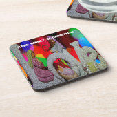 Weihnachtsszenario mit Liebe der Krippe Untersetzer (Linke Seite)