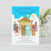 Weihnachtsszenario Weihnachts-Party Einladung (Stehend Vorderseite)