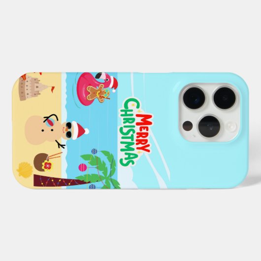 Weihnachtsszene am Strand Case-Mate iPhone Hülle (Rückseite (Horizontal))