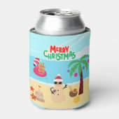 Weihnachtsszene am Strand Dosenkühler (Kanne Vorderseite)