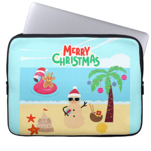 Weihnachtsszene am Strand Laptopschutzhülle