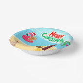 Weihnachtsszene am Strand Pappteller (Gewinkelt)