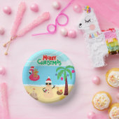 Weihnachtsszene am Strand Pappteller (Party)