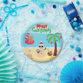 Weihnachtsszene am Strand Pappteller (Party)