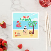 Weihnachtsszene am Strand Serviette (Beispiel)