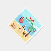 Weihnachtsszene am Strand Serviette (Ecke)