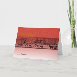 Weihnachtsszene Anfang der 1900er Jahre in Maine Feiertagskarte