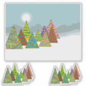 Weihnachtsszene Aufkleber (Vorderseite)
